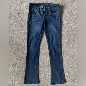 American Eagle, dark blue skinny kick jeans. Size 10 X-long, 34” inseam.